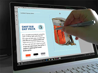 InDesign Touch UI auf dem Surface Book