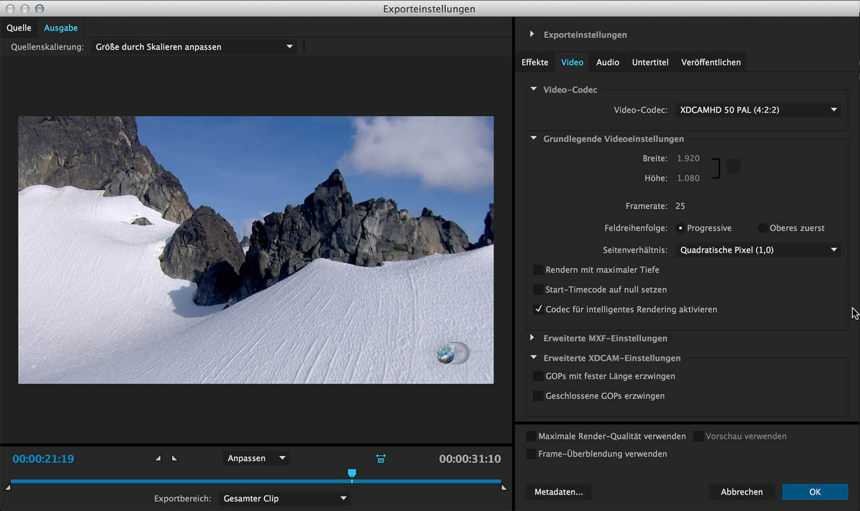 Smart Rendering mit dem Adobe Media Encoder